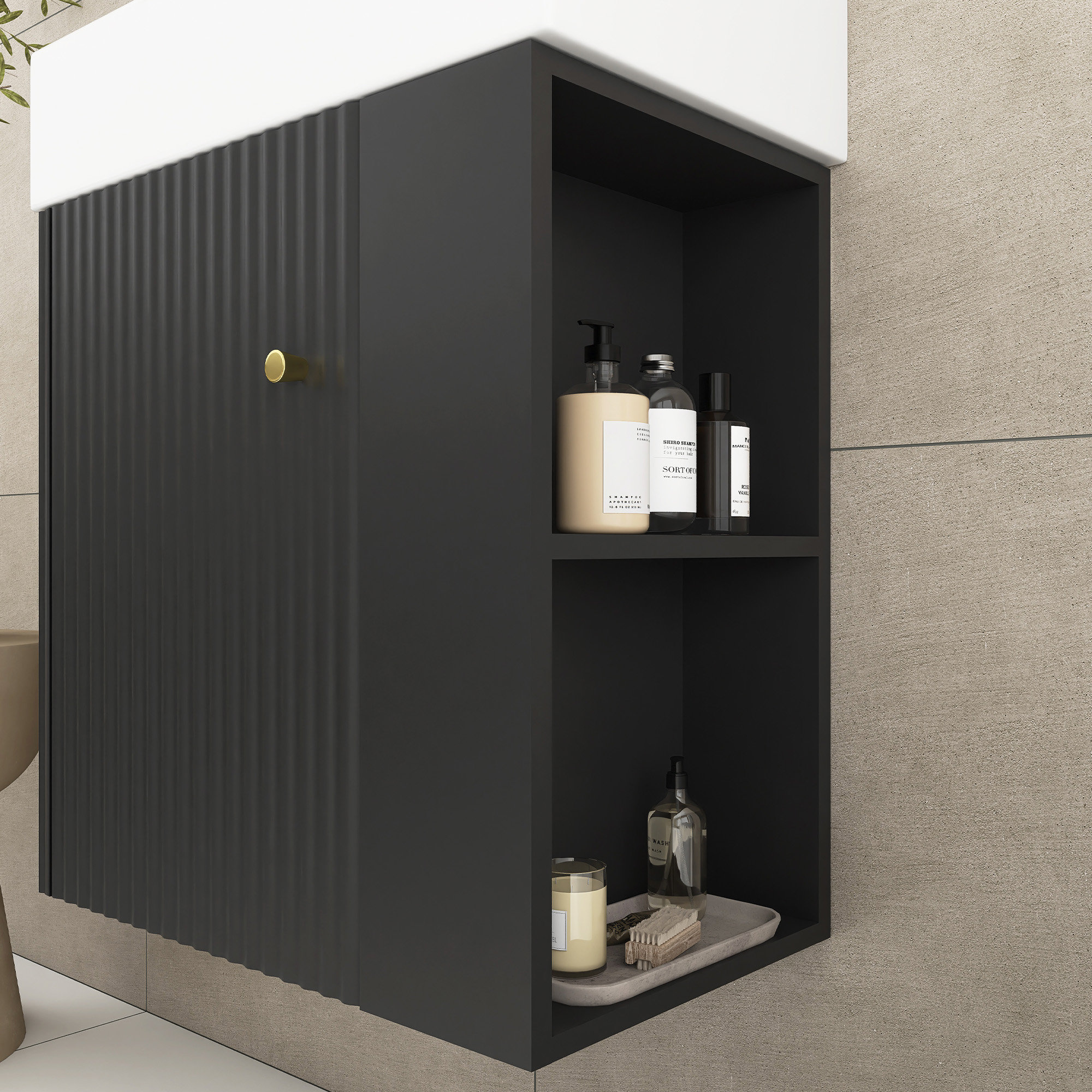 Staykiwi 21.6 Inch Modern Floating Bathroom Vanity With Ceramic